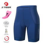 Pantalones cortos de ciclismo X-Tiger azules, mallas profesionales de licra transpirables para mujer, pantalones cortos deportivos para ciclismo de montaña o carretera, 7 horas de ciclismo.