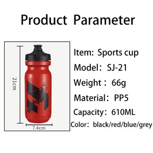 Botella de Agua para Bicicleta 610 ml – Ligera y Portátil 🚴‍♂️💦