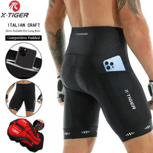 Pantalones Cortos de Ciclismo X-TIGER para Hombre – Comodidad y Rendimiento en Cada Ruta 🚴‍♂️🔥