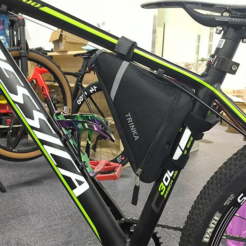 Bolsa triangular para bicicleta, para el manillar delantero de la bicicleta, impermeable, para ciclismo, piezas de bicicleta