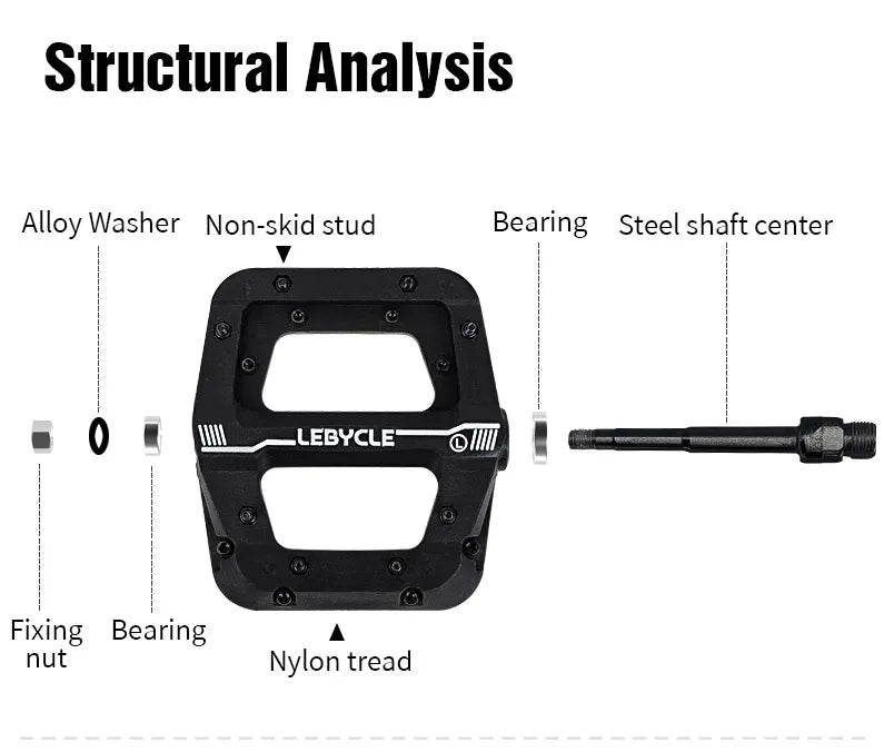 Pedales de bicicleta de montaña Lebycle con rodamiento de nailon, antideslizantes y de alta resistencia. Accesorios para ciclismo.